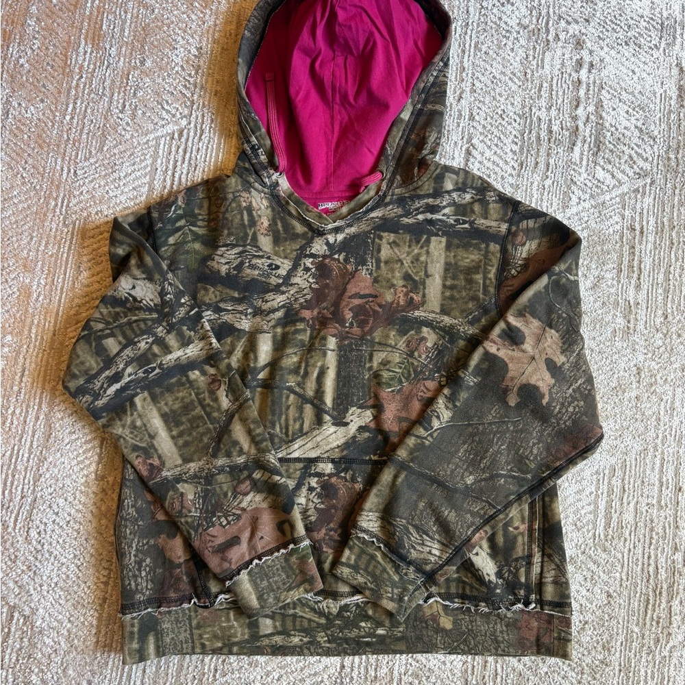 Mossy Oak Break-Up Infinity Camo Hoodie Pink Lined Youth XL (16-18) Pullover